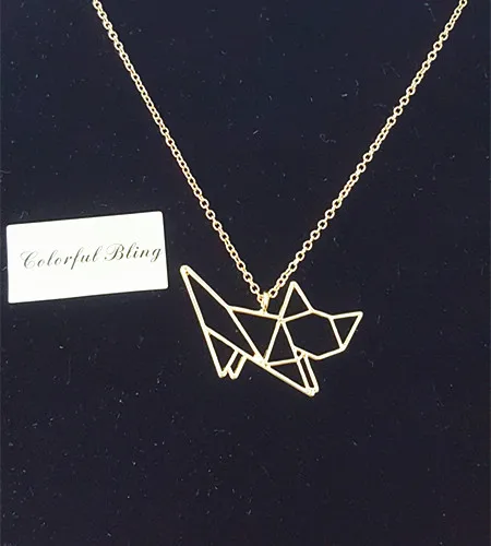 Уникальная кошка оригами подвеска в виде котенка ожерелье креативное