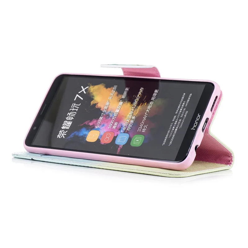Чехол-книжка из искусственной кожи TopArmor для Huawei Honor 7X цветной чехол с отделениями