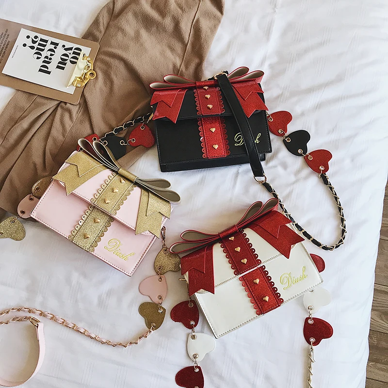 Сумка-мессенджер женская с бантом модная однотонная Повседневная