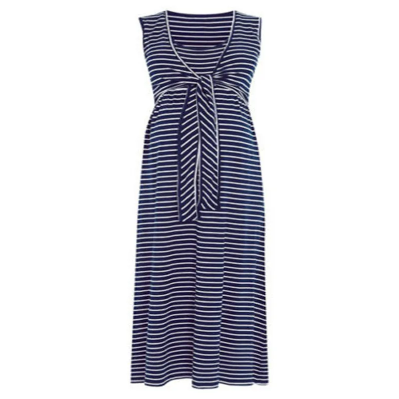 Summer Pregnant Women Sleeveless Dress Striped Clothes Silent And Nursing Dresses Tops Vestido | Женская одежда