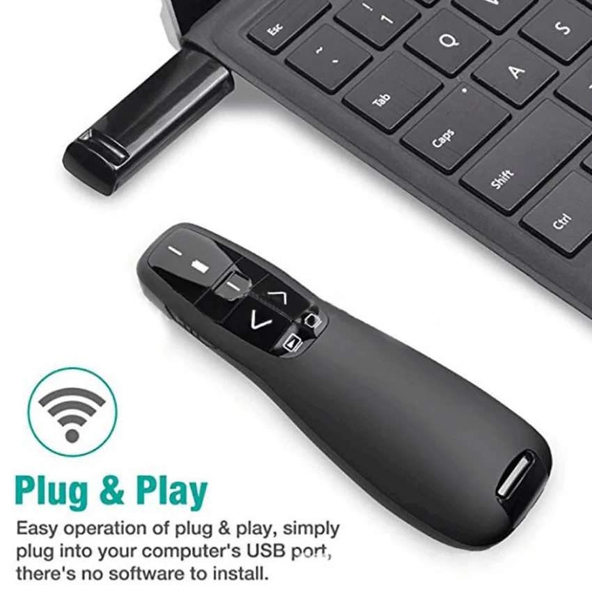 RF 2 4 ГГц Лазерная флип ручка с красным светильник USB Мощность точки кликер на