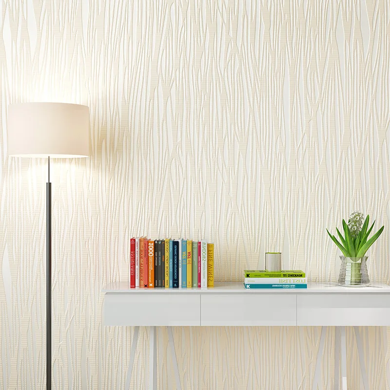 

beibehang Thicker plain wallpaper living room TV background wall paper 3D fine pressure non-woven simple stripes bedroom full sh