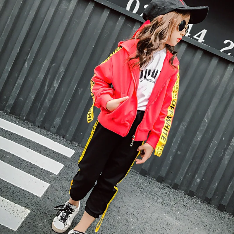 От 4 до 13 лет спортивный костюм для девочек осенняя одежда комплект 2017 шаровары с