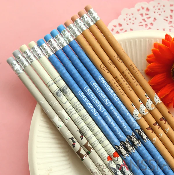 

12pcs/lot Cute Dog HB Wooden Pencil for Writing School Gift Student Stationery Accessories(ss-a955)
