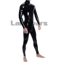 high quality mens latex bodysuits with shoulder zippers rubber crotch zipper jumpsuits