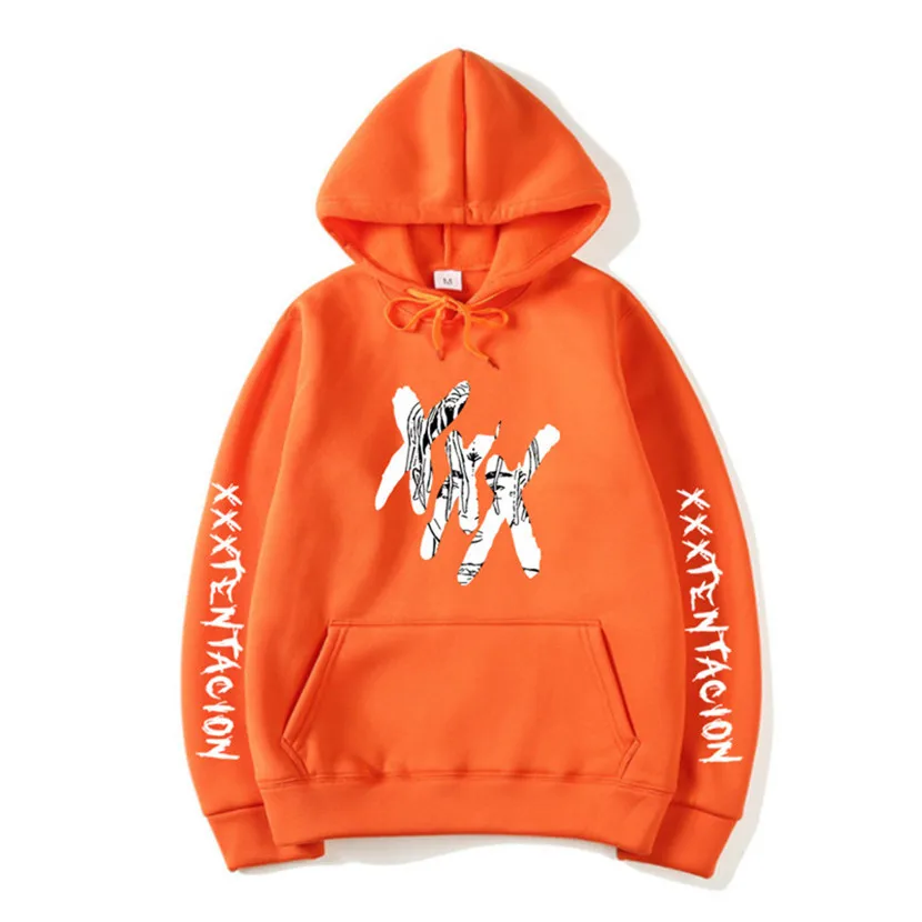 Orange 29 XXXTentacion толстовки для мужчин/женщин Повседневный пуловер уличная Толстовка Sudadera Hombre Harajuku Мужской капюшон Crewneck 3XL - Цвет: Orange 29