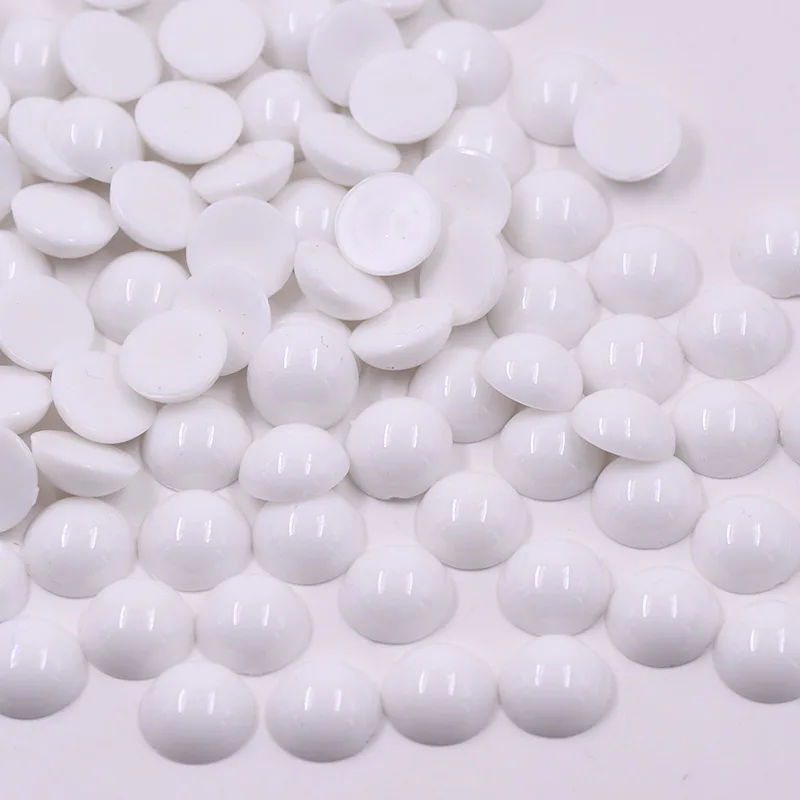 Chalk white 15 мм разноцветные Круглые акриловые стразы форма кабошоны Стразы Кристалл камни для одежды ремесла 200 шт - Цвет: Chalk white