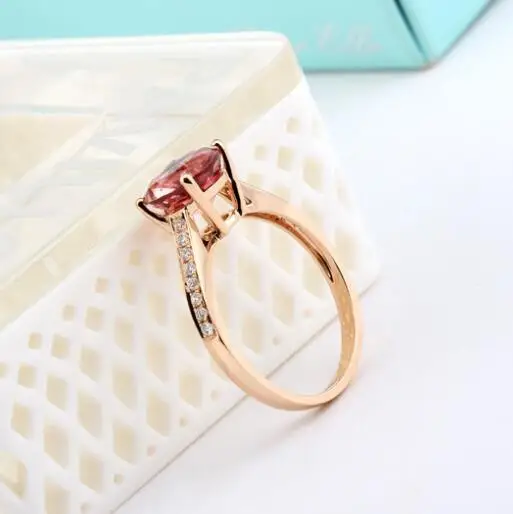 Fashion Cubic zirconia White Wedding Band Round Red 3A CZ Ring for Women Engagement Jewelry Accessories Female Rings | Украшения и
