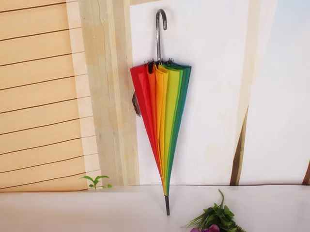 Новый Дождевой Зонт с Длинной Ручкой, Радужный, Для Дождя и Солнца, Цветастый Пагодовый Зонт - Фотоаксессуар Подарок Принцессе.