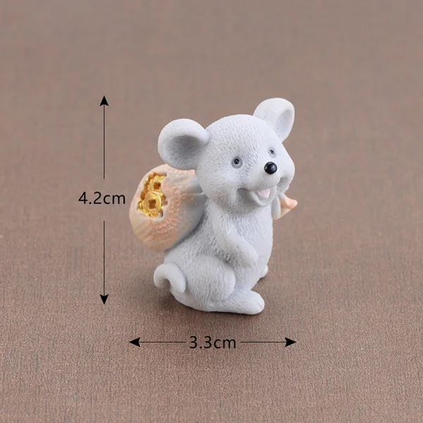 Lucky mouse Золотой доллар мультяшная модель животных фигурка кукольный домик торт домашний декор миниатюрное украшение для сада в виде Феи аксессуары - Цвет: Grey No.4