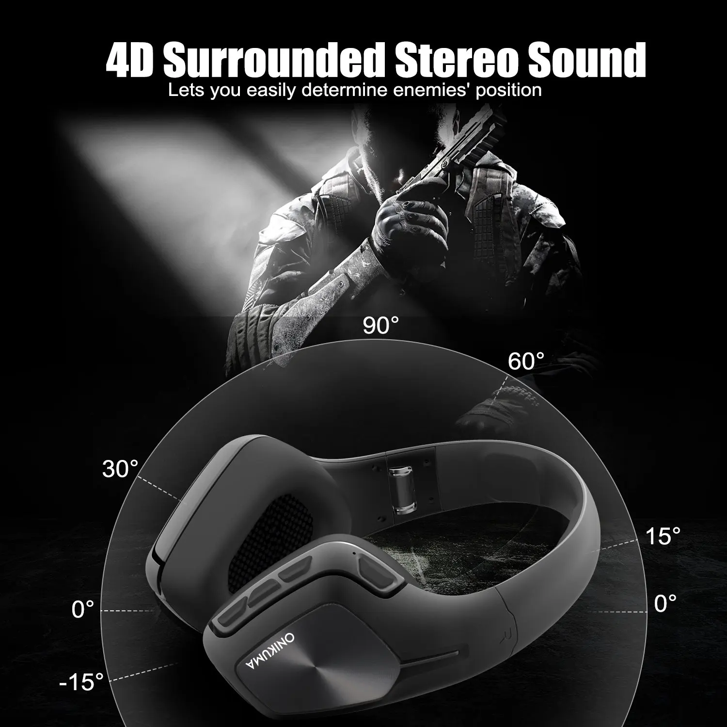 ONIKUMA B1 Bluetooth игровая гарнитура для мобильных игр гарнитура для электронных видов спорта с микрофоном Стерео объемная USB гарнитура