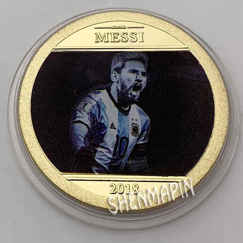Кубок мира Messi памятная монета Лига чемпионов золотые Сапоги Золотые коллекционные монеты Аргентина футбольная команда медаль