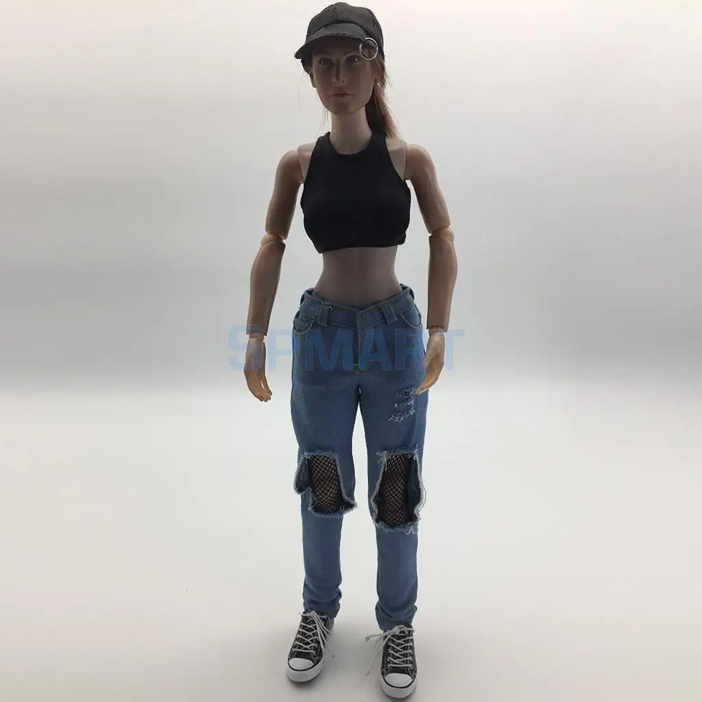 1/6 весы женские рваные джинсы штаны комплект одежды для 12 '' Phicen Kumik Soldier