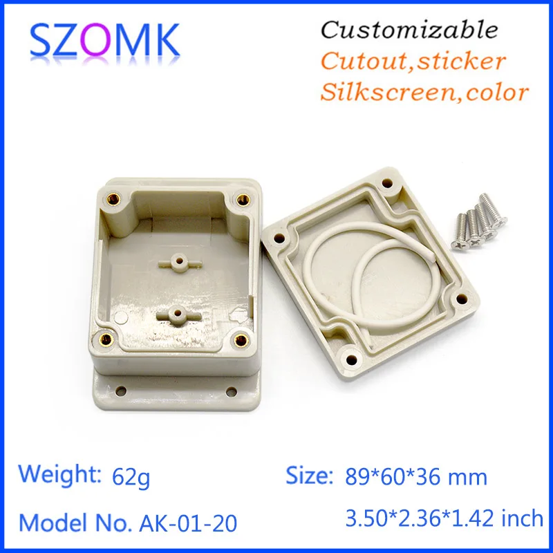 Водонепроницаемый пластиковый корпус для электроники IP65 1 шт. 89*60*36 мм