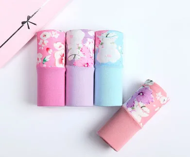 4PCS-juhua-12 4 шт./лот, женское нижнее белье, плюс размер, S-4XL, хлопковые трусики, сексуальные, Calcinha, женские трусики, трусы с принтом - Цвет: 4PCS-juhua-12