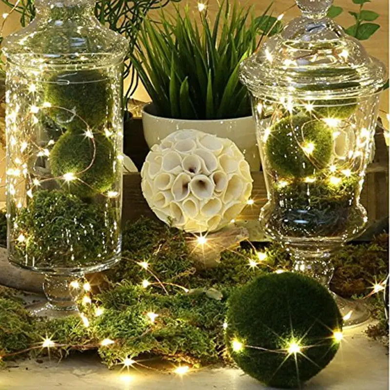 

LED String 2pcs 3*AA Battery Powered Decorative Silver String Christmas Lights 2M/5M/10 Warm White for Christmas Wedding Party