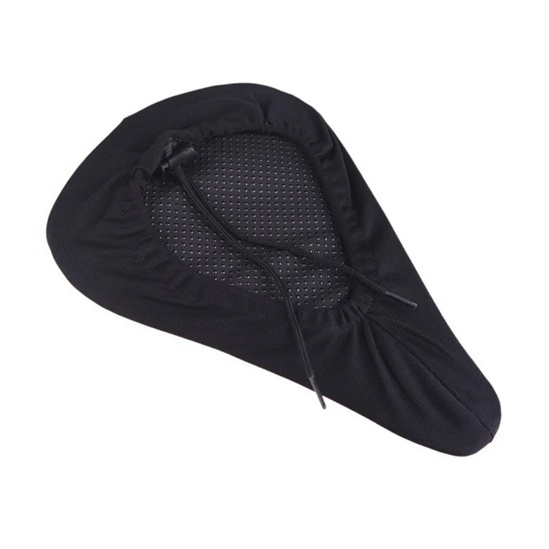 Черное Велосипедное 3D Силиконовое мягкое гелевое толстое седло Сиденье