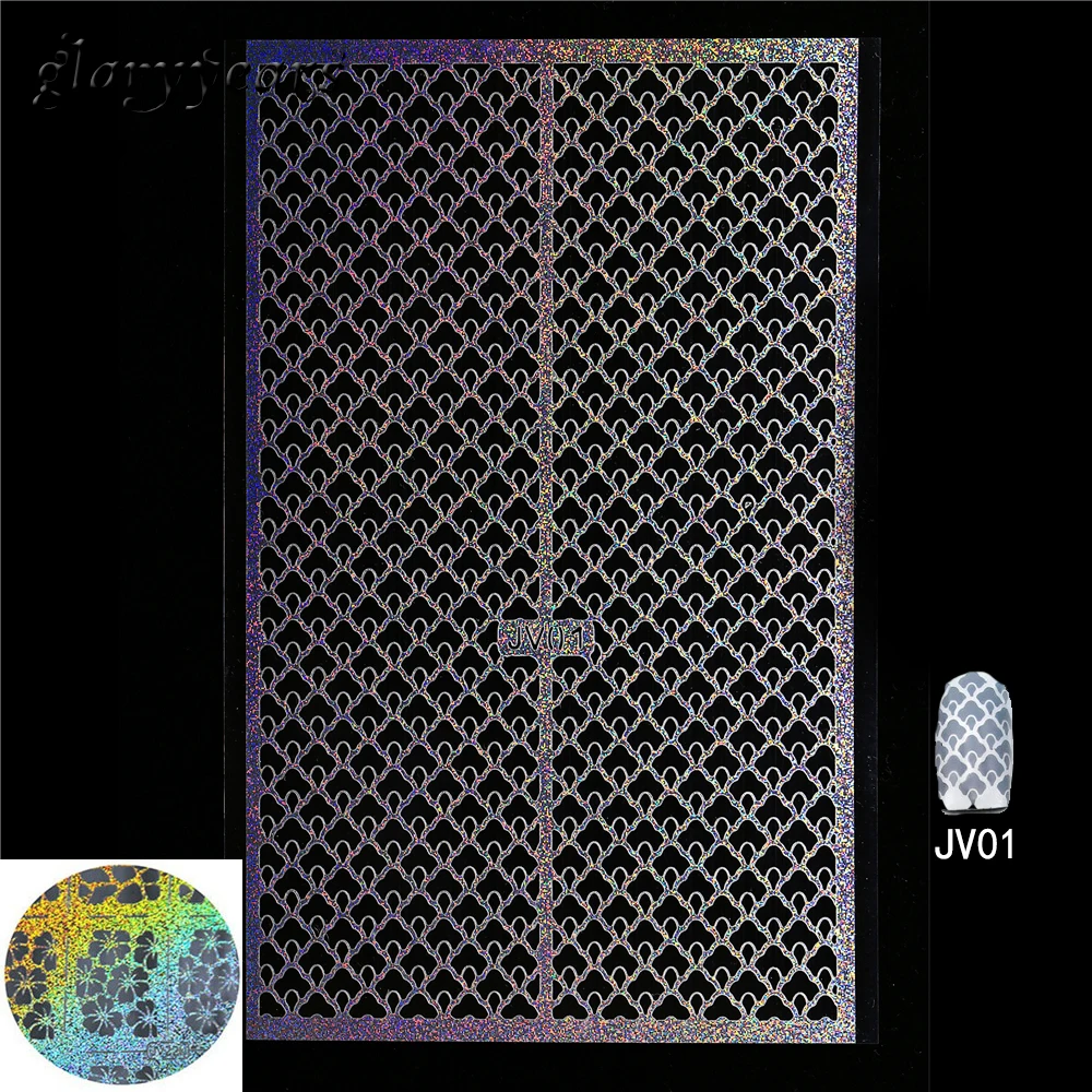 1 шт. наклейка для ногтей Аэрограф лазерная точка вспышка золотой узор дизайн