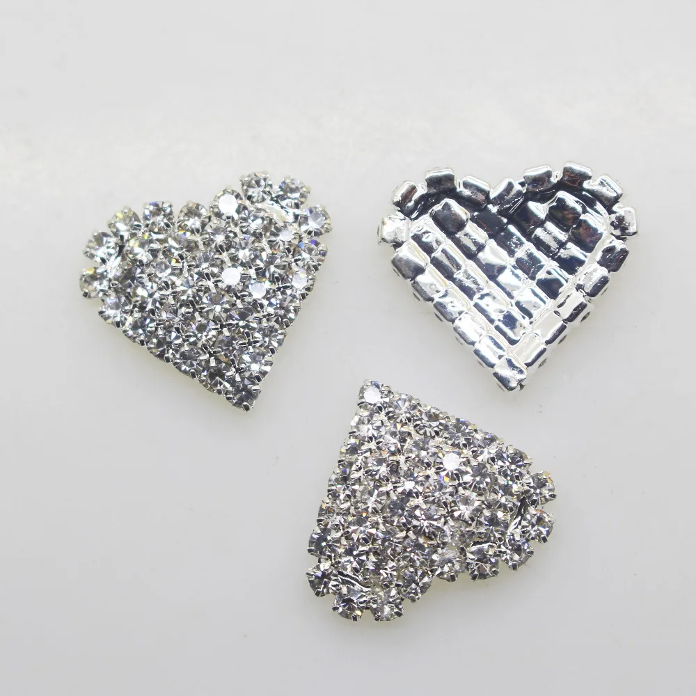 5 шт./компл. металлические пуговицы ZMASEY стразы с плоским основанием для сердечек 18
