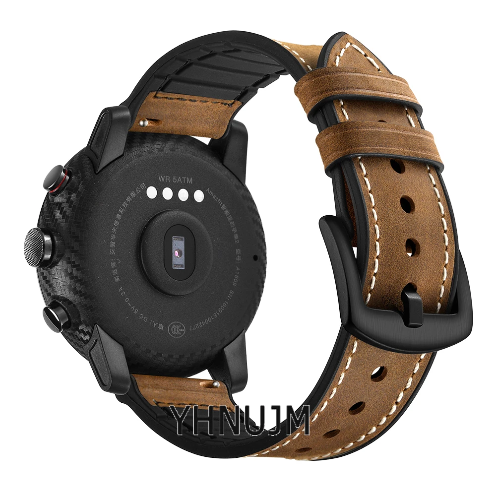Кожаный силиконовый ремешок для Xiaomi Huami Amazfit Stratos 2, умный ремешок для часов, чехол, защитная крышка, 3 в 1