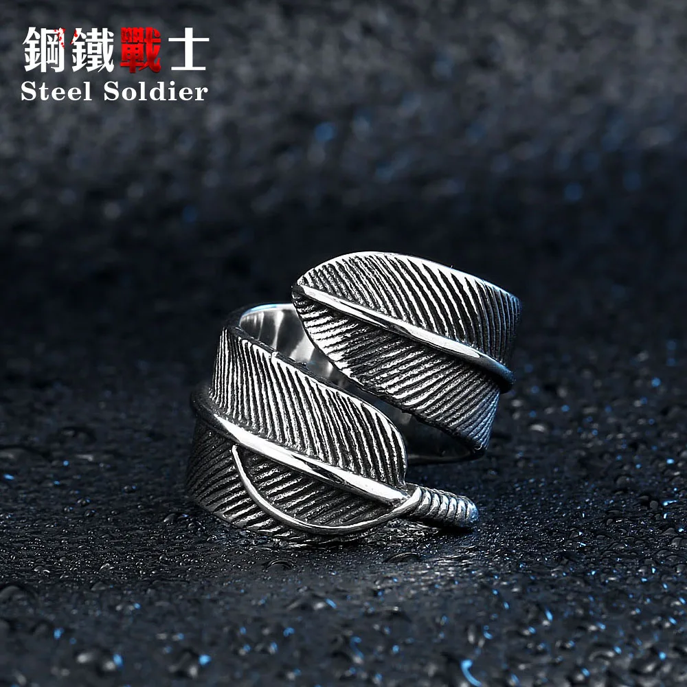Кольцо из нержавеющей стали с перьями для мужчин и женщин|feather ring|ring stainlessring stainless