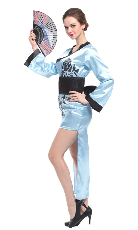 

Free Shipping Halloween Japanese Women's Costume Cosplay Light Blue