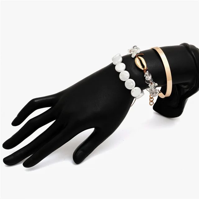 Set 5 Ingemark в богемном стиле 3 шт./компл. большой корпус браслет Для женщин аксессуары панк летняя Морская ракушка Rope Chain, регулируемый браслет - Окраска металла: Set 5