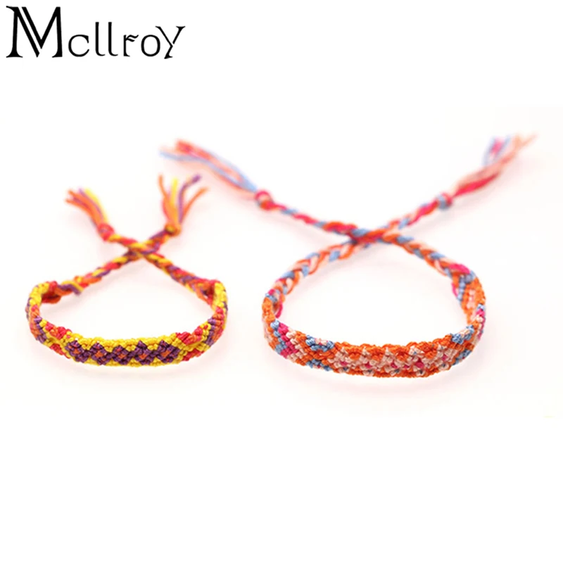 Mcllroy/lucky/lovers/woven/friendship/модные браслеты/Национальный Стиль 2 шт. набор Веревка Цепь
