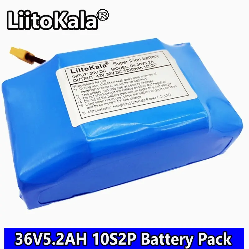LiitoKala 18650 батарея 36 В 5.2Ah 5200 мАч высокое дренаж 2 колеса электрический скутер