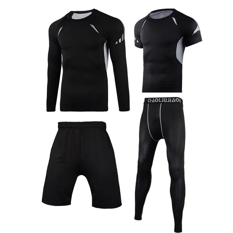 Men sportswear-17 Мужская спортивная одежда Компрессионные спортивные костюмы дышащий спортивный костюм для бега тренировки Спорт Фитнес Одежда наборы для бега одежда - Цвет: Men sportswear-17