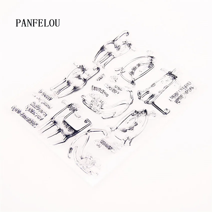 Прозрачный силиконовый штамп PANFELOU Кот на Новый год/печать сделай сам для