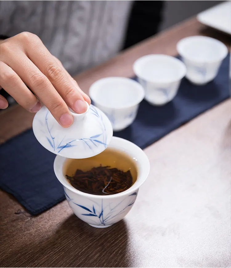 WIZAMONY дорожная сумка китайский чайный набор кунг-фу gaiwan Чайник чашки ярмарка кружка Чайные Наборы белая керамика fot подарок пуэр посуда для напитков