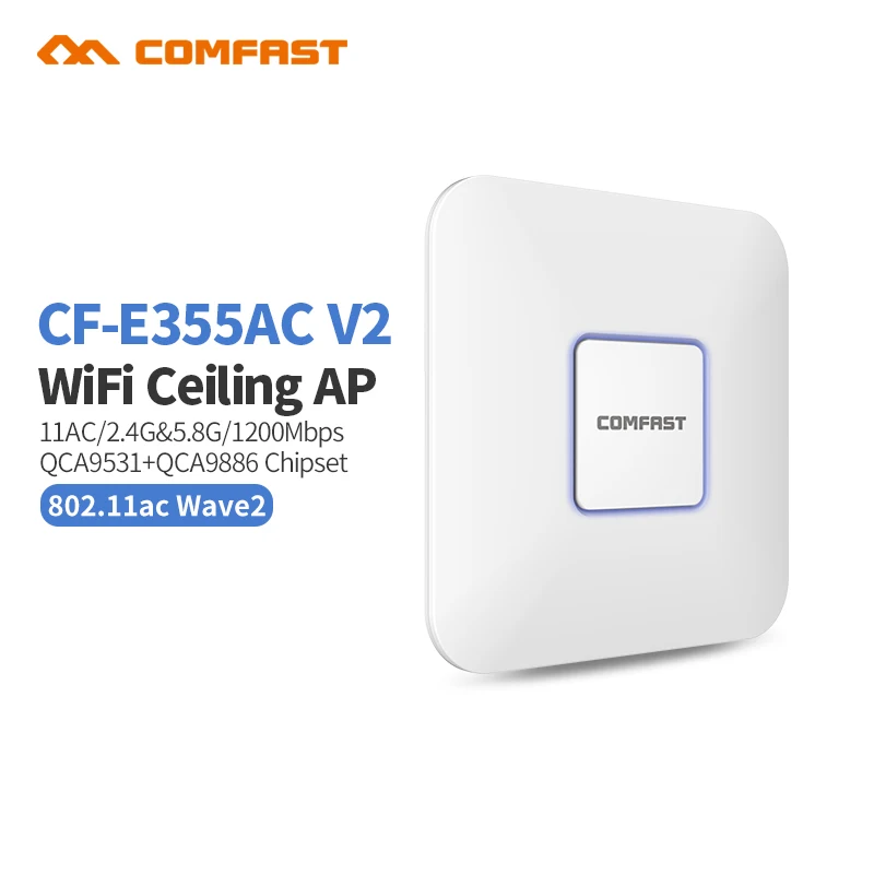 COMFAST беспроводной AP 1200 Мбит/с потолочный 802.11AC 5 8G + 2 4G Внутренний 48V Poe Power 16 Flash для