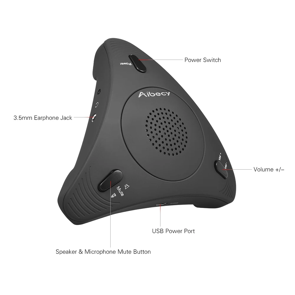 Aibecy настольный компьютер USB всенаправленный конденсаторный микрофон динамик