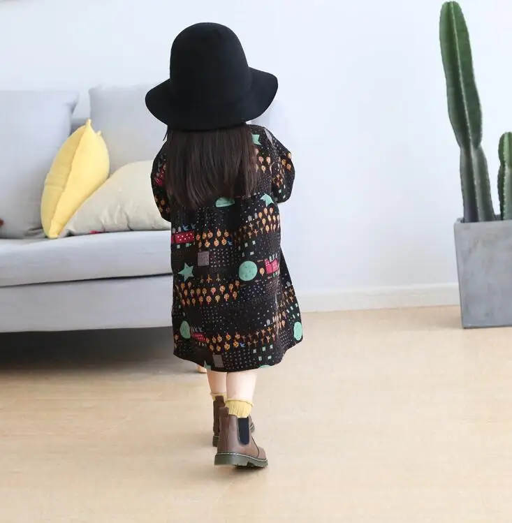 От 1 до 7 лет оптовая продажа 2017 Осень Обувь для девочек платье с принтом Хорошее