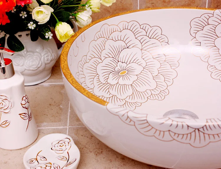 Европейский Стиль Китайский умывальник искусство Цзиндэчжэнь столешница