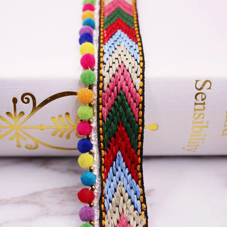 Meetee 10yards/lot 2CM Color Jacquard Ribbon DIY Beads Handmade Lace National Style Clothing Accessories ZK5112 | Дом и сад