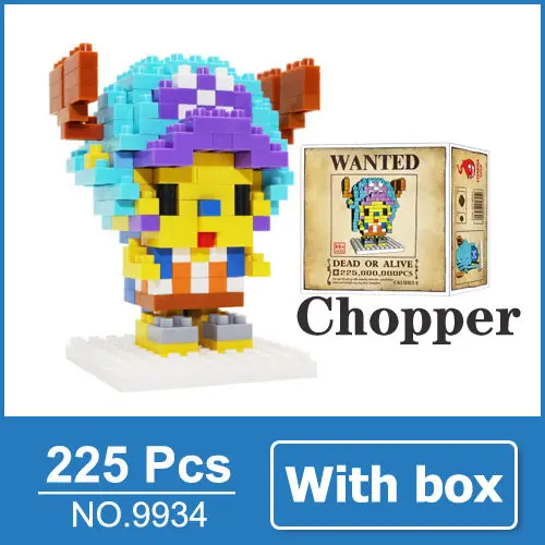 Chopper with box One Piece Ван Пис фигурки из аниме Луффи Эйс Нами Зоро Чоппер Санджи Робин фигурки аниме игрушка мини конструктор подарок для детей парень - Цвет: Chopper with box