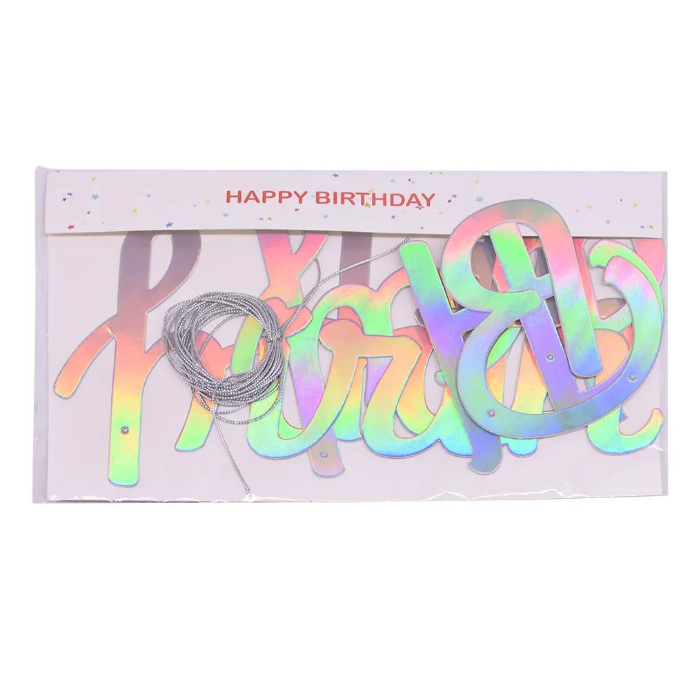 1 комплект бумажных баннеров с надписью Happy Birthay гирлянда для детского душа
