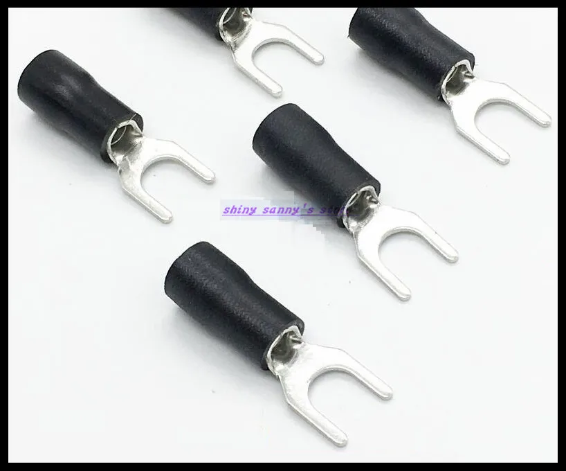 100 шт./лот SV3.5-4 / SV3.5-5 SV3.5-6 Черный 14-12 AWG 2 5-4mm2 Furcate терминал провода Соединительный