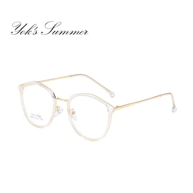 C2 White Frame Yok's TR90, оптическая оправа для очков для женщин, дизайнерские очки кошачий глаз, очки для близорукости, очки, металлическая оправа для очков, для мужчин, WN1198 - Цвет оправы: C2 White Frame