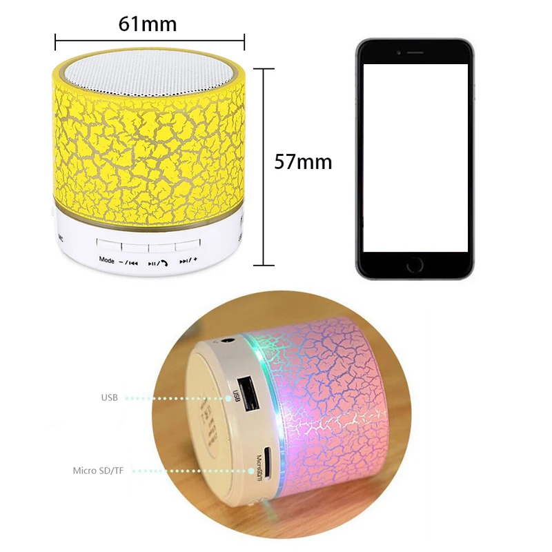 Led Bluetooth мини стерео портативный беспроводной динамик TF карта Usb аудио