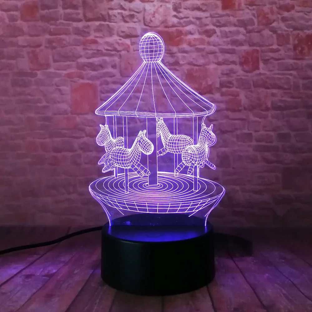 3d лампа светодиодная для ночной съемки карусель цветная атмосферы новое