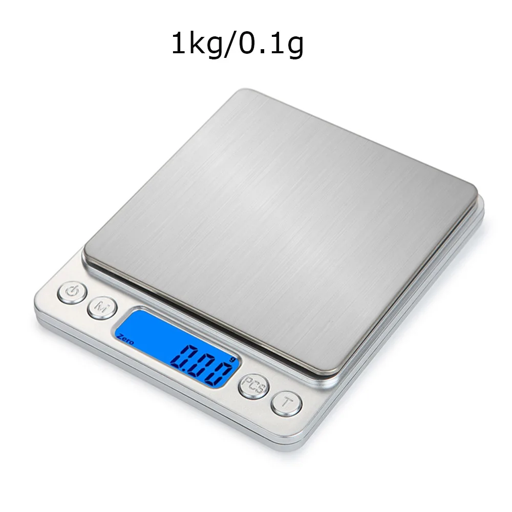 1kg-0.1g Портативная пищевая шкала для заваривания чая Мини карманная из нержавеющей стали точные ювелирные электронные весы золотые граммы цифровые кухонные весы - Цвет: 1kg-0.1g