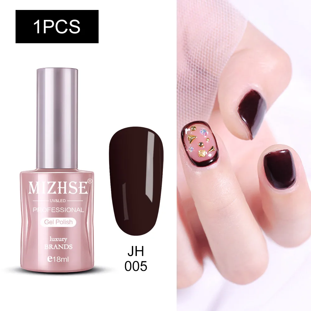 MIZHSE Гель-лак для ногтей UV Vernis Полупостоянный праймер верхнее покрытие 18 мл для маникюра геллак Полупостоянный гибридный дизайн ногтей - Цвет: JH005