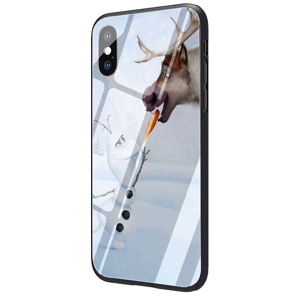 G2 Милый чехол olaf snow man из закаленного стекла для iPhone 11 Pro 6 6S Plus 7 8 Plus X XS XR XS Max - Color: G2