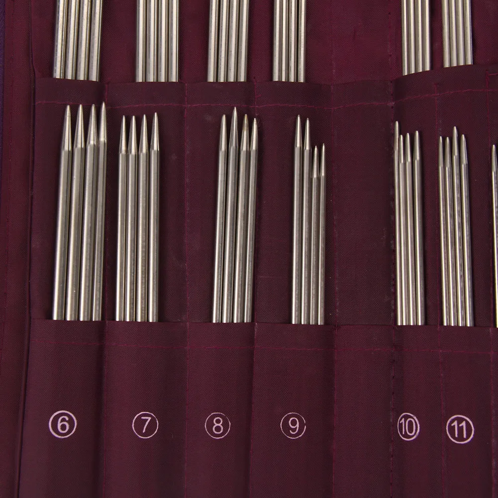 

New Design Different Sizes 104pcs Stainless Steel Straight Circular Knitting Needles Crochet Hook Weave Set with Bag Supplies