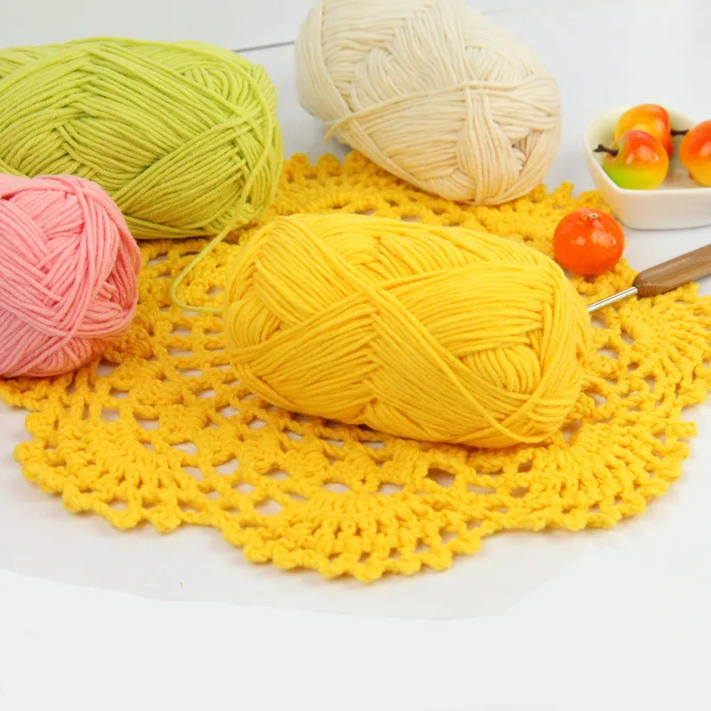 1 шт. 100% хлопок пряжа чесаный нить для вязания крючком паркет одеяло свитер шарф
