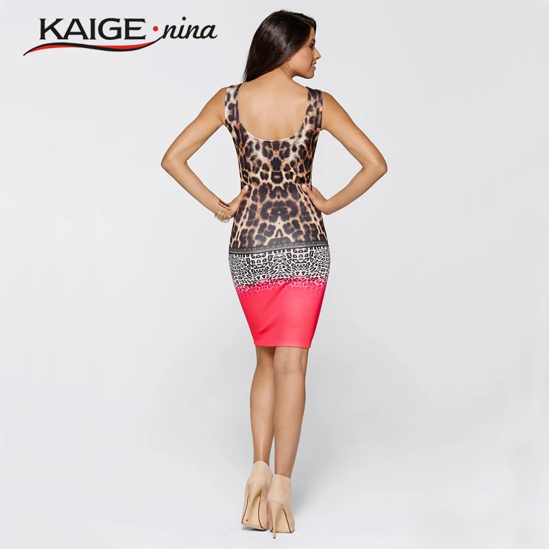 Женское трикотажное платье Kaige.Nina летнее облегающее с принтом Повседневная