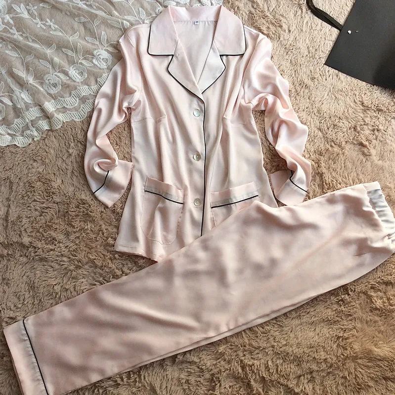 Пижама женская шелковая с длинным рукавом|sleepwear satin|sleepwear sexysleepwear long |